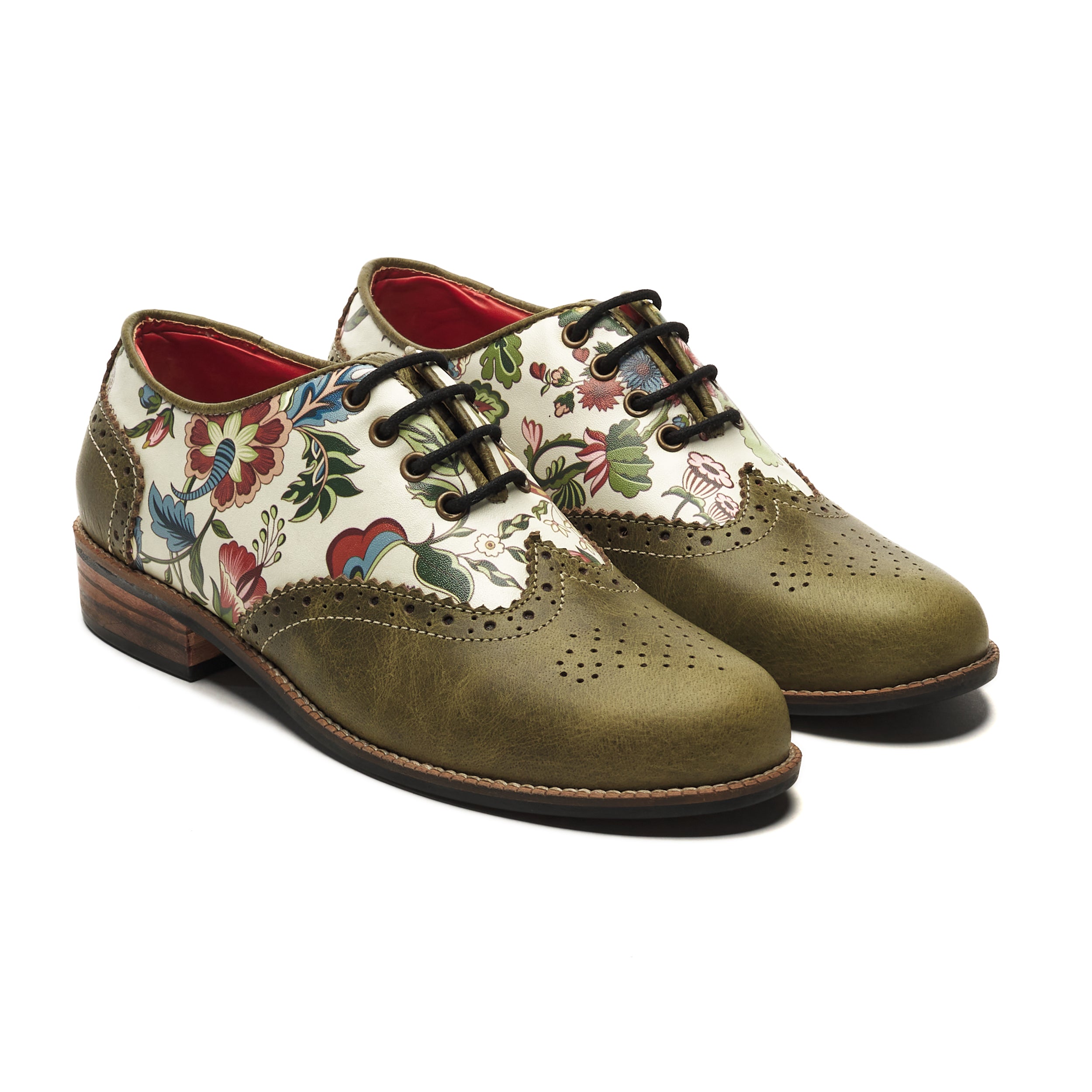 Bageecha Brogues Women – Olive1
