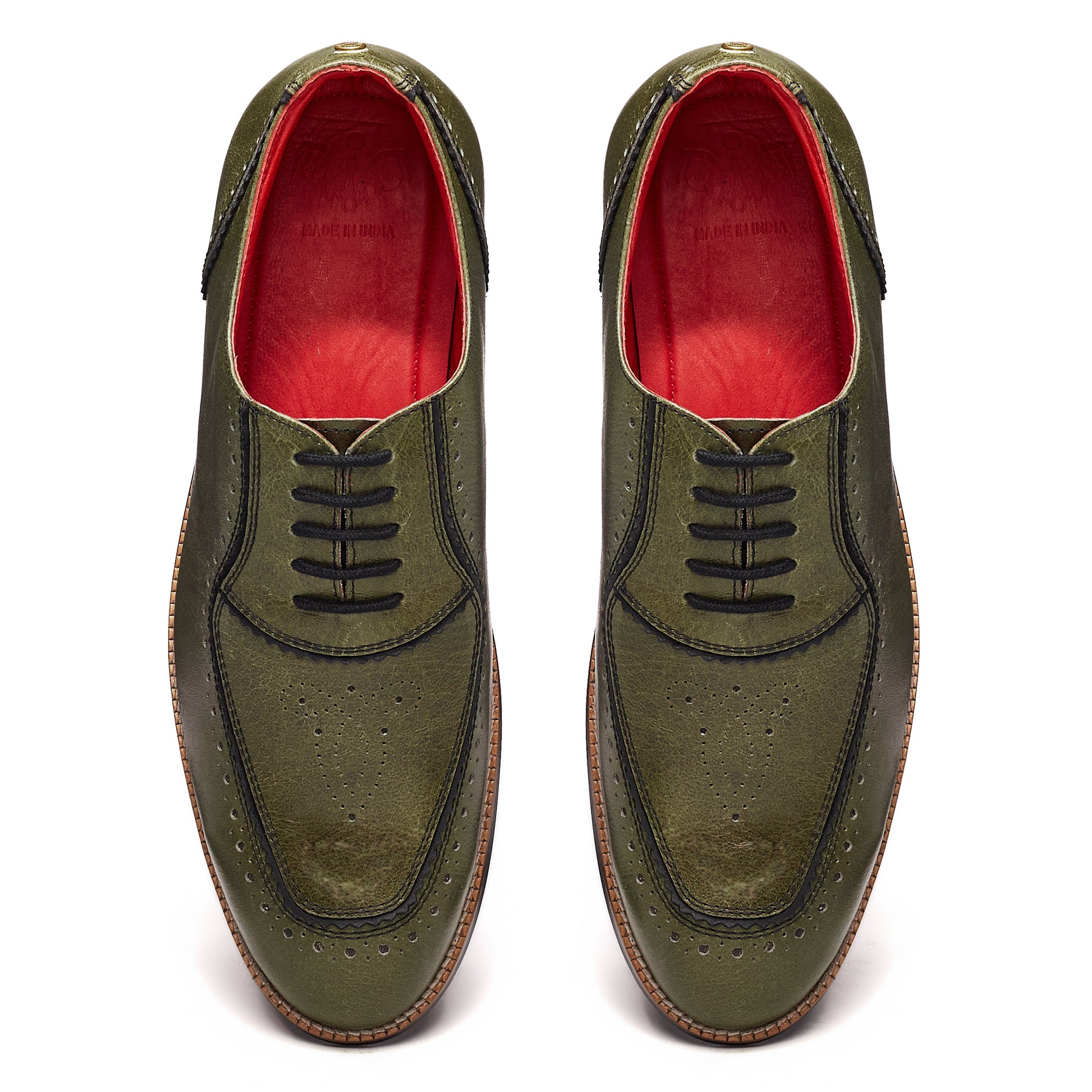  Maharaja Brogues Men – Olive