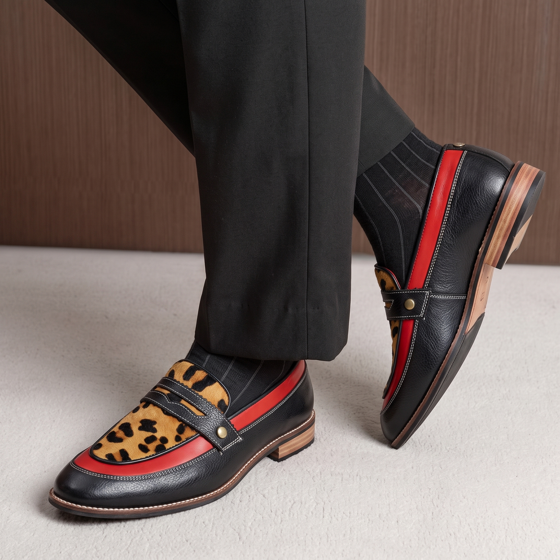 Leopard Loafers Men