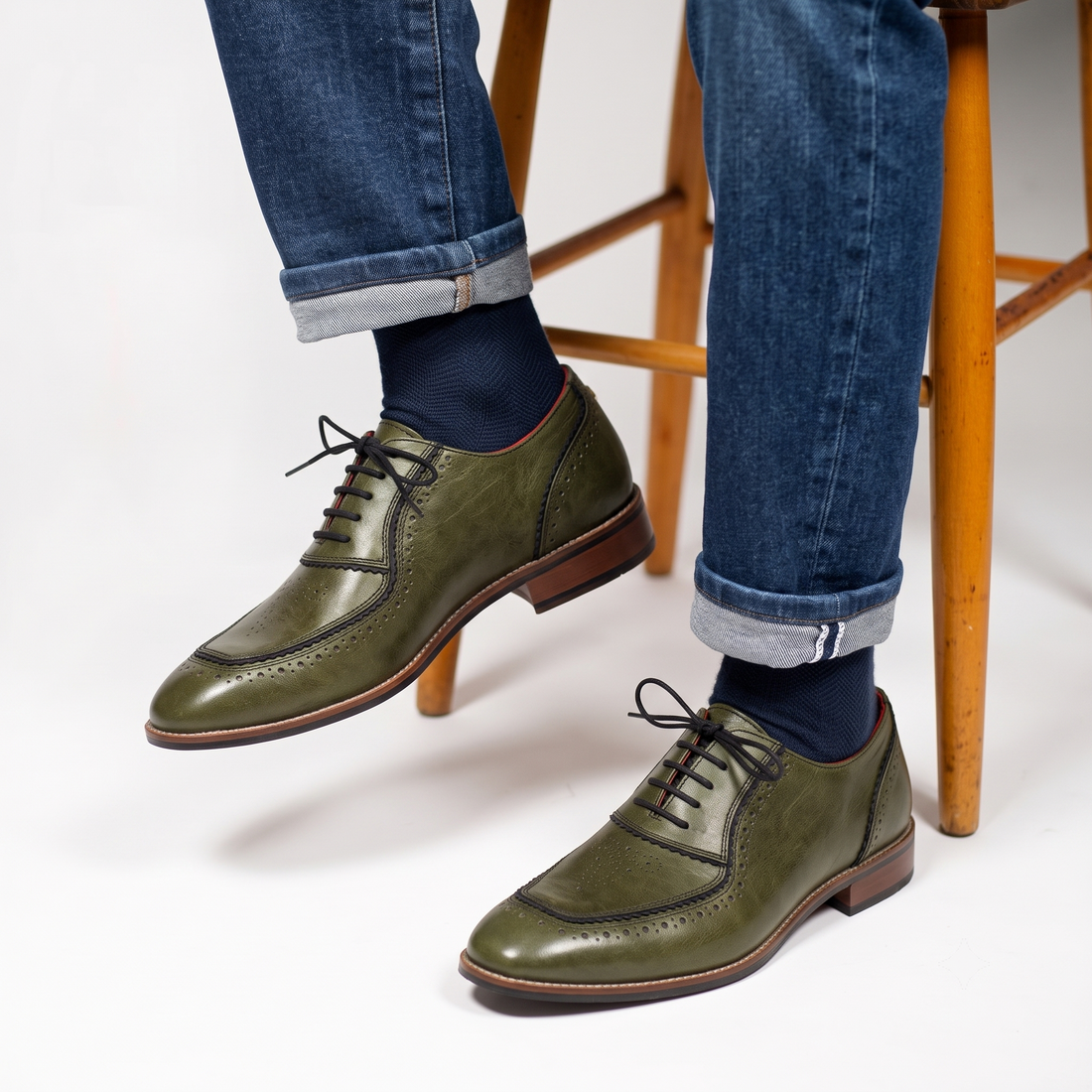 Maharaja Brogues Men – Olive