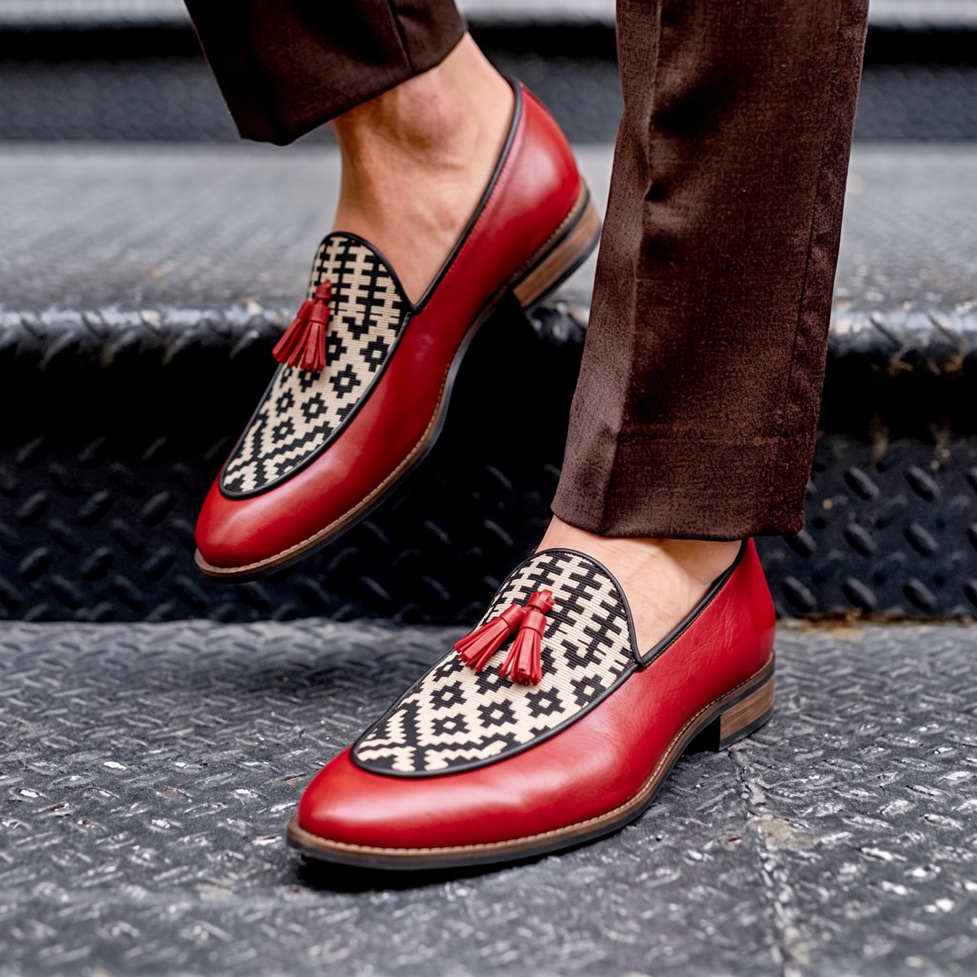 Texo Loafers Men – Crimson