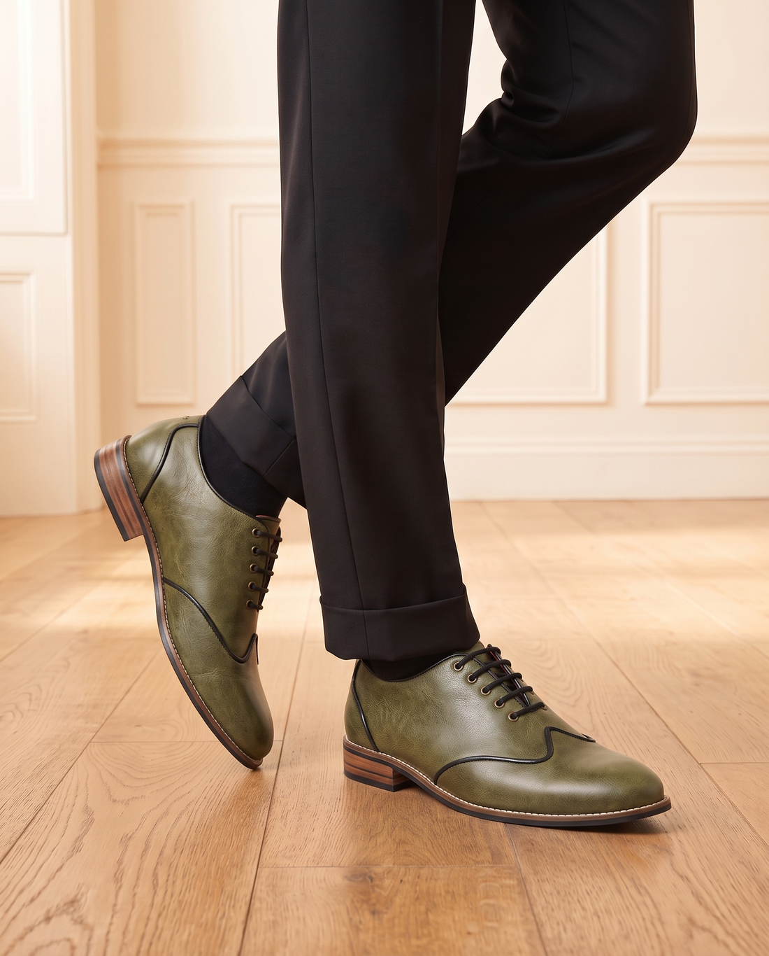Core Brogues Men – Olive