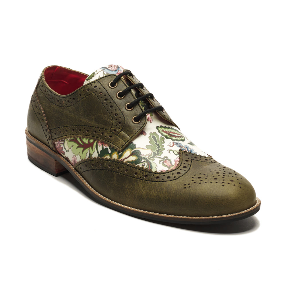  Bageecha Derby_Brogue_For Men – Olive Green (discontinued)