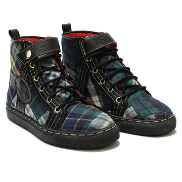 Green Tartans High_Tops for Women (discontinued) Banjaaran Studio