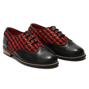 Red Houndstoth Brogues_ for Women (discontinued) Banjaaran Studio